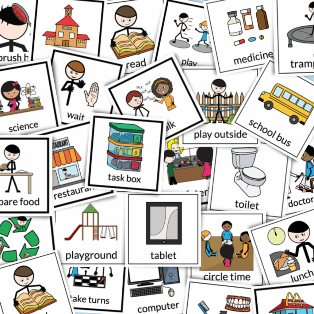 Example of first then board visual schedule for children with special needs