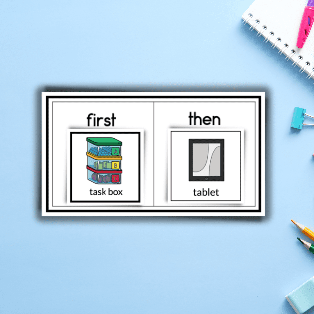 First-Then Boards visual schedule for SEN learners